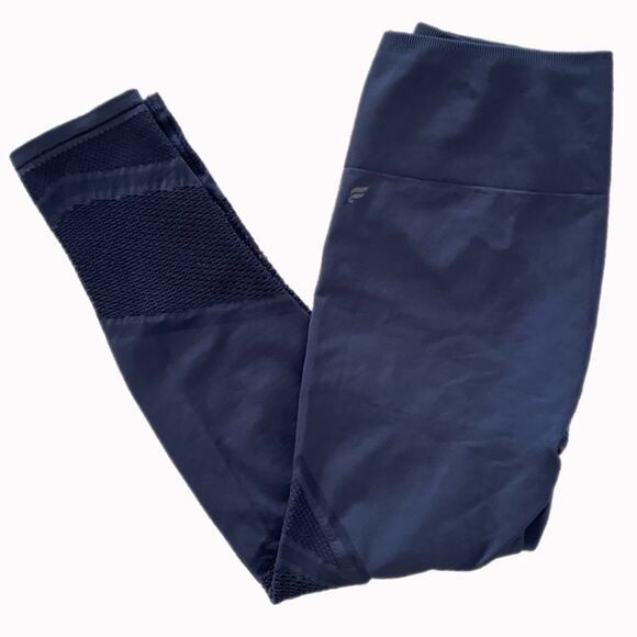 Fabletics Navy Blue Sync High-Waisted Perforated 7/8 Leggings Sz S - Picture 5 of 5